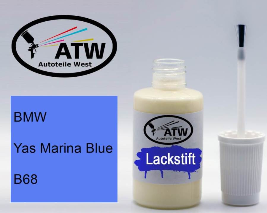 BMW, Yas Marina Blue, B68: 20ml Lackstift, von ATW Autoteile West.